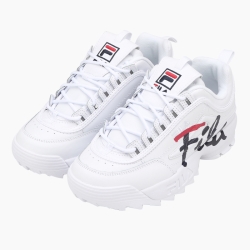 Fila Disrupter 2 Script - Miesten Urheilujalkineet - Valkoinen/Laivastonsininen/Punainen | FI-98799